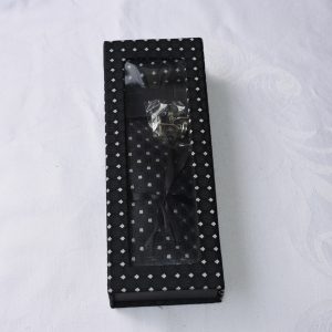 Black Office Tie Set with Cufflinks & Pocket Square