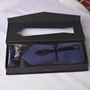 Blue Office Tie Set with Cufflinks & Pocket Square