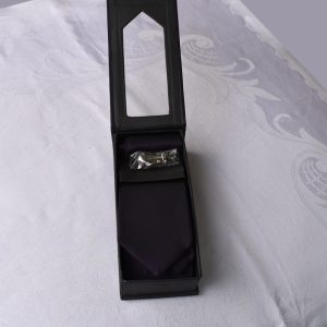 Purple Office Tie Set with Cufflinks & Pocket Square