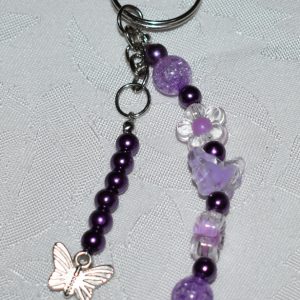 Purple Beaded Key Holder, Key Chain