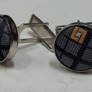 Grey and Orange Cufflinks