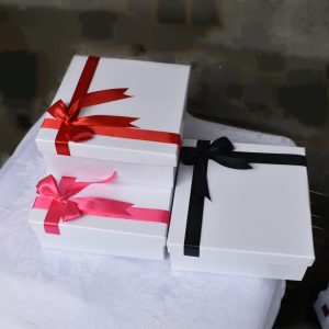 White & Black Top & Bottom Gift Box for Birthdays, Weddings, Anniversary